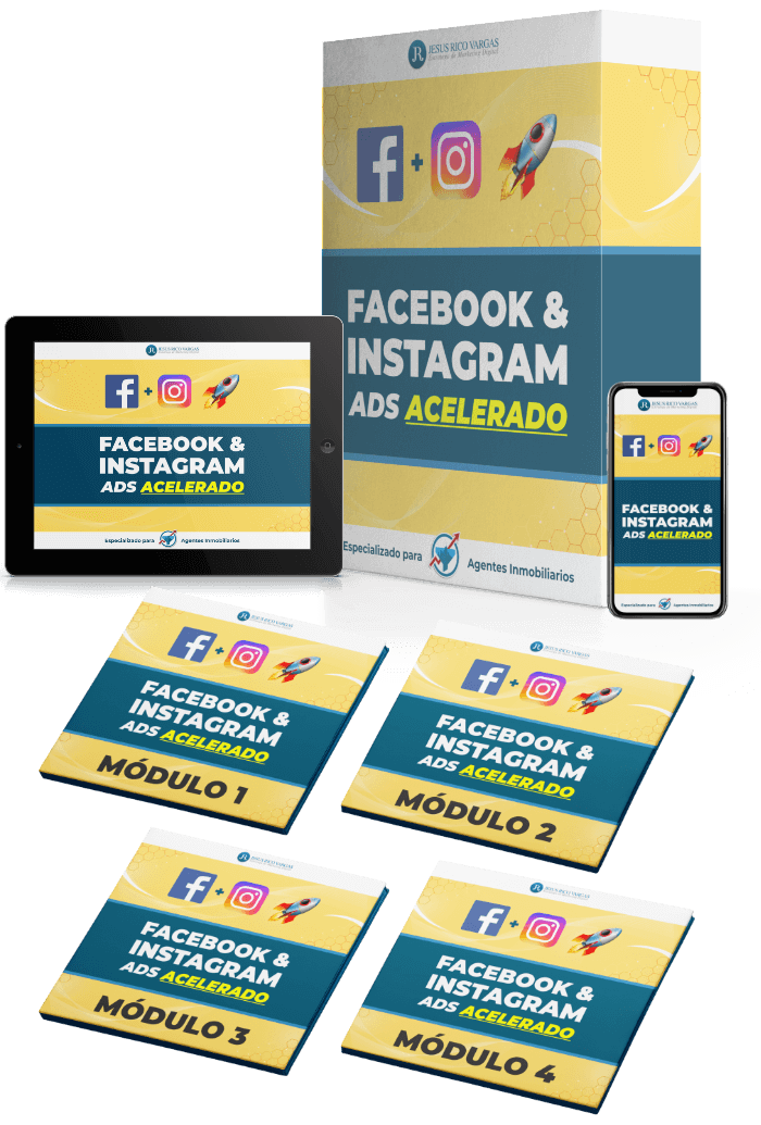 Los cuatro módulos del curso de Facebook e Instagram Ads para agentes inmobiliarios